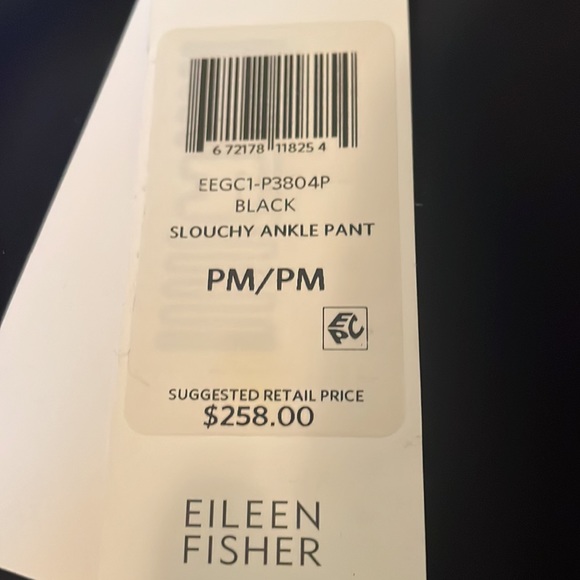 Eileen fisher NWT black silk crepe pants size Petite Medium - Picture 2 of 9